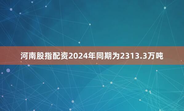河南股指配资2024年同期为2313.3万吨